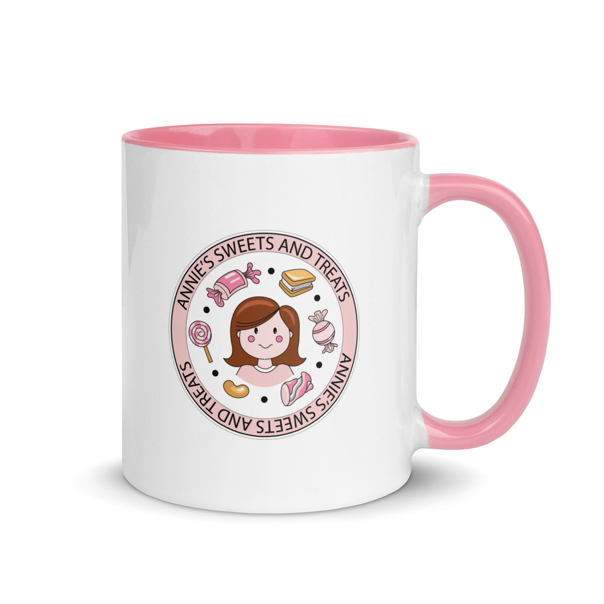 Annie’s Sweets & Treats mug with pink inside