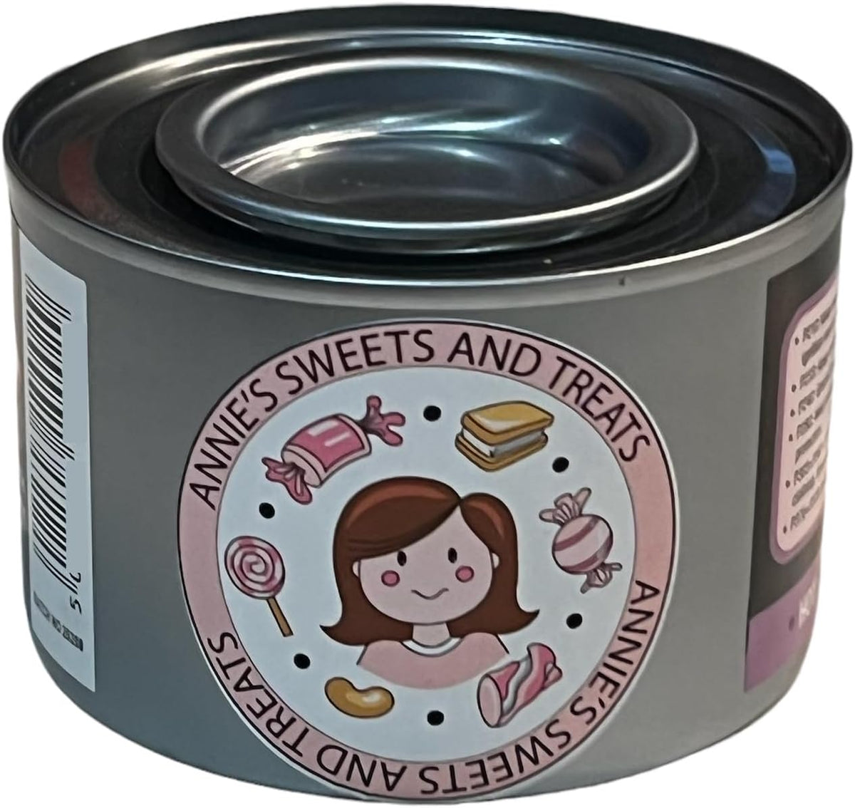 Annie’s Sweets & Treats chafing fuel gel can with open burner top
