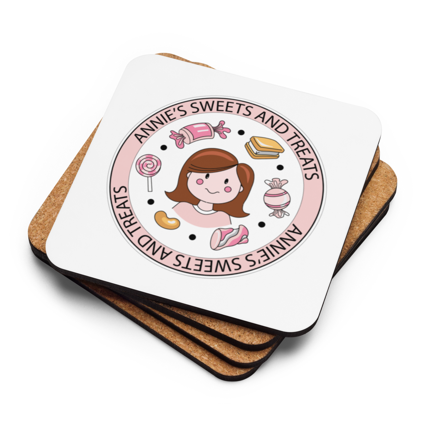 Annie's Sweets and Treats Cork-back Coaster