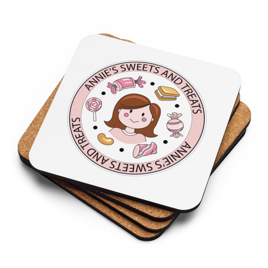 Annie's Sweets and Treats Cork-back Coaster