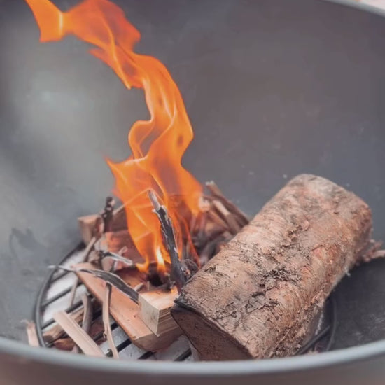 S’mores marshmallow toasting over fire pit