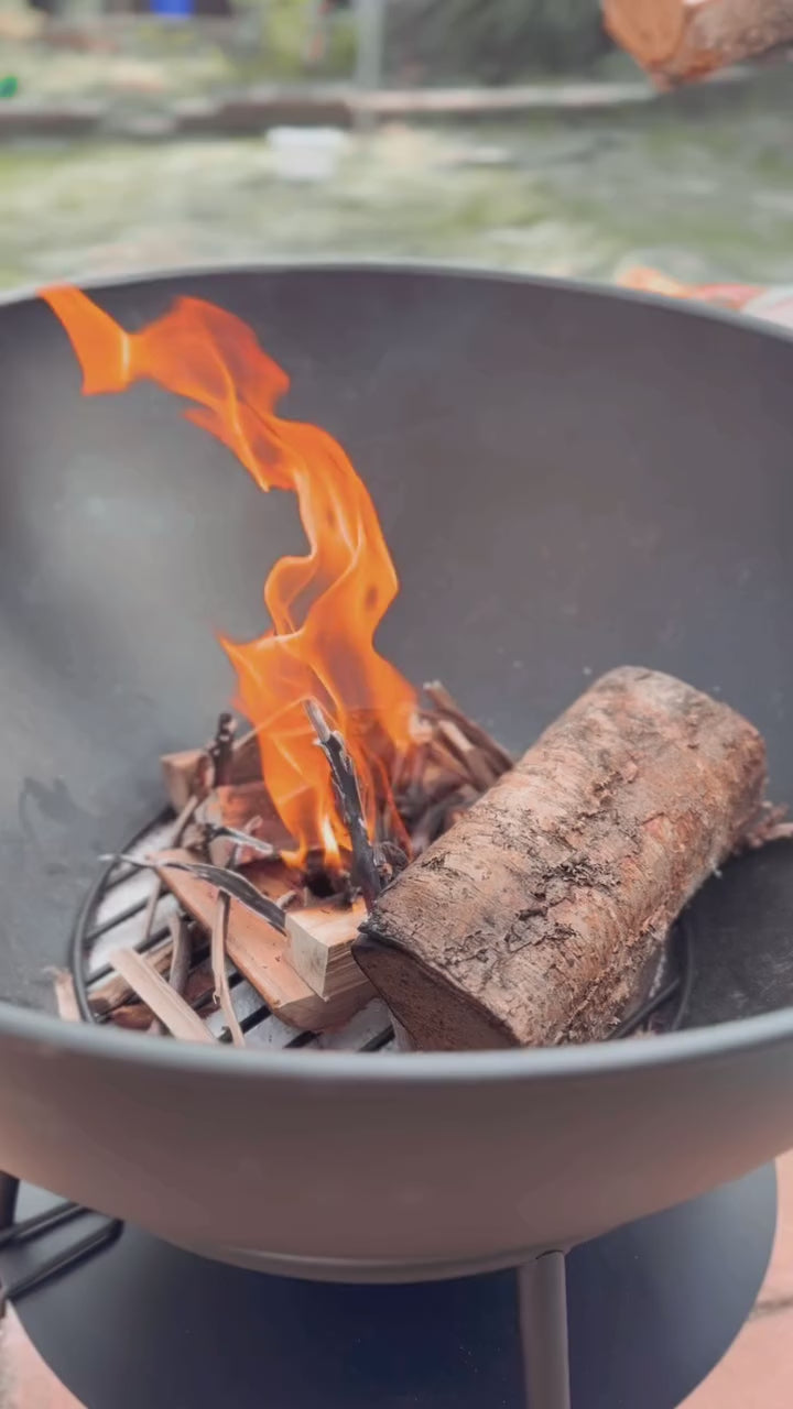 S’mores marshmallow toasting over fire pit